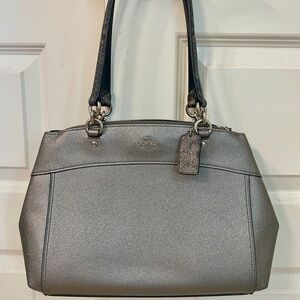Coach Metallic Gray Shoulder Bag